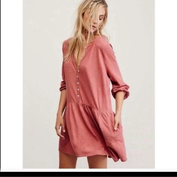Free People Beach Button Up Tunic Dress - Picture 4 of 4